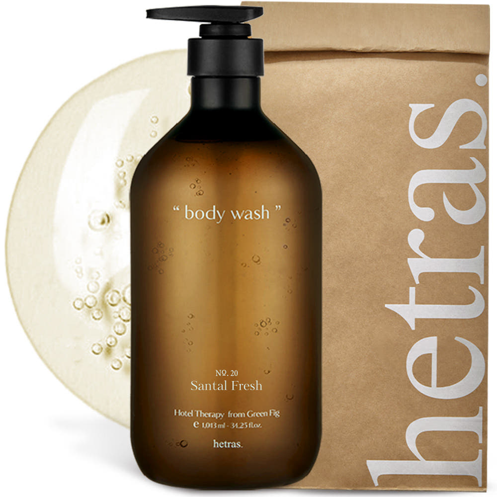 Hetra’s Hotel Therapy Body Wash Santal Fresh 1.013L – Luxury Hotel Scent Moisturizing Body Cleanser