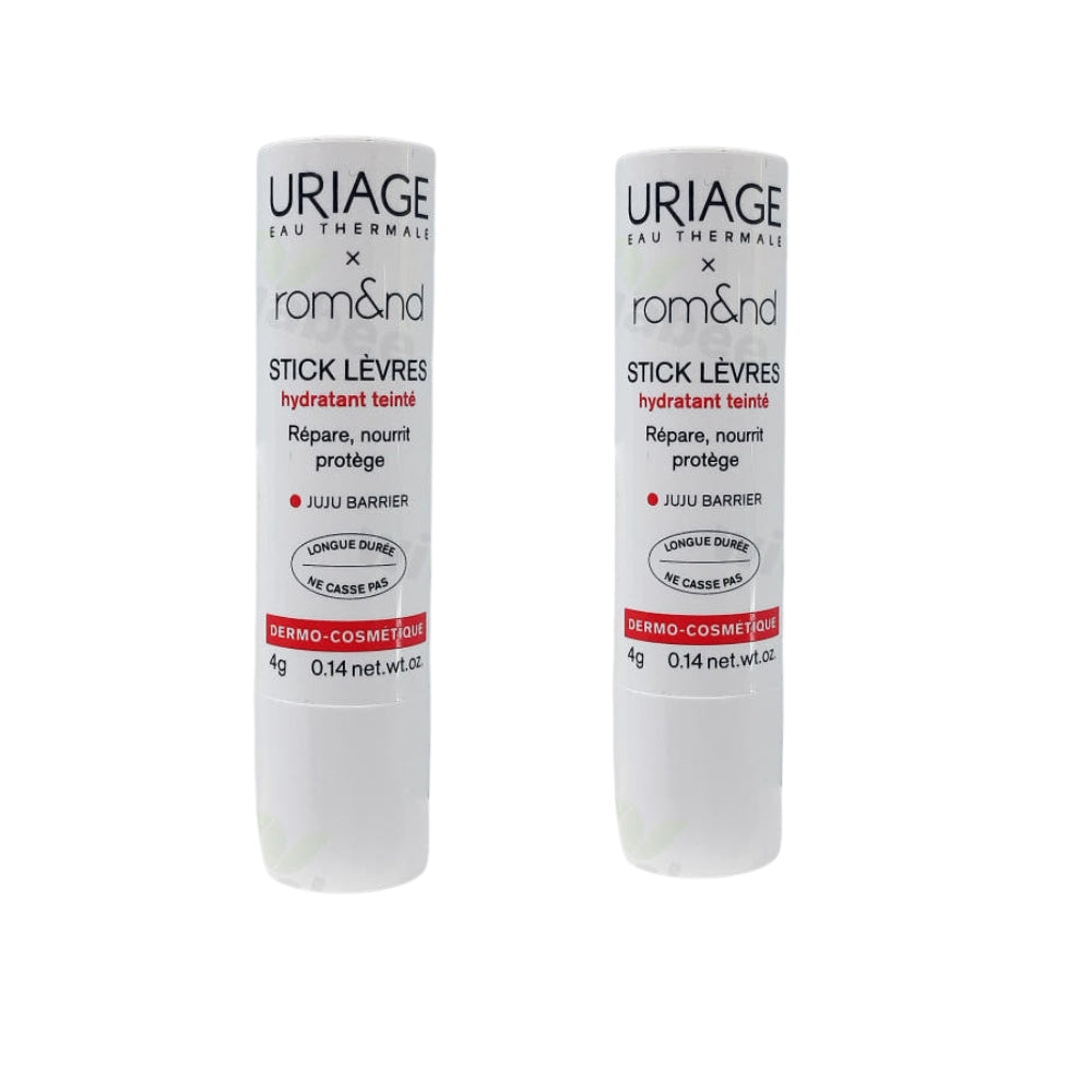 Uriage x Rom&nd Juju Barrier Tinted Lip Balm 1+1 Set | Moisturizing Colored Lip Care