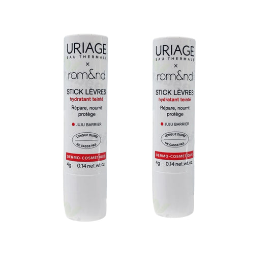 Uriage x Rom&nd Juju Barrier Tinted Lip Balm 1+1 Set | Moisturizing Colored Lip Care