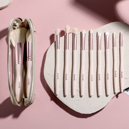ANCK Lovely Makeup Brush 11-Piece Set with Case – Pink