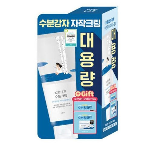 ROUND LAB Birch Moisturizing Cream 120ml Set + Moisture Pads (4 Sheets)