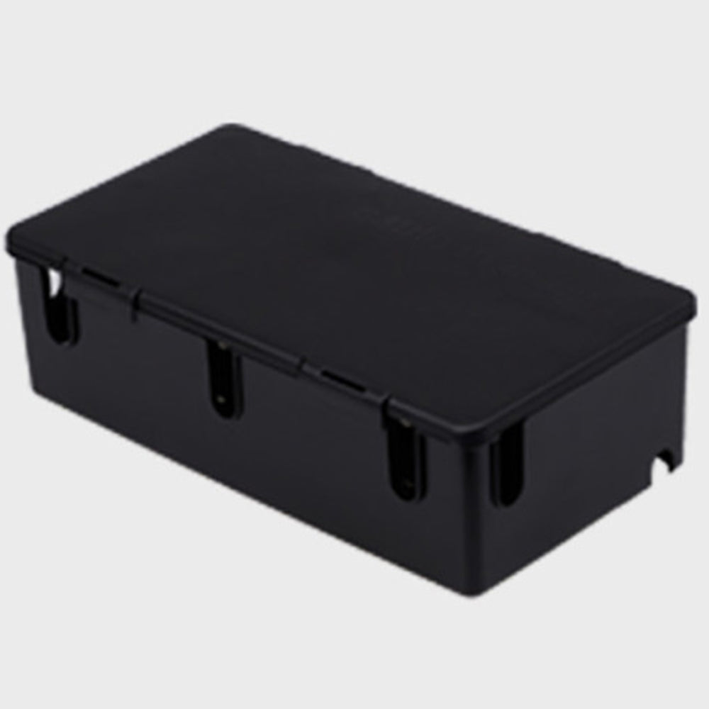 CableBox Cable Management Box Hide and Conceal Power Strips and Electrical Cords Cord Organizer Multi-tabs Wires Adapters Routers Neat Storage Box (Large Grey)