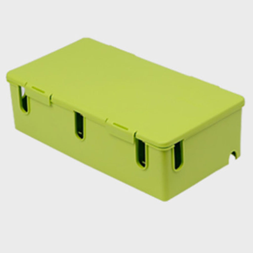 CableBox Cable Management Box Hide and Conceal Power Strips and Electrical Cords Cord Organizer Multi-tabs Wires Adapters Routers Neat Storage Box (Large Grey)